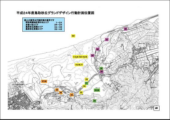 平成24年度鳥取砂丘グランドデザイン行動計画位置図